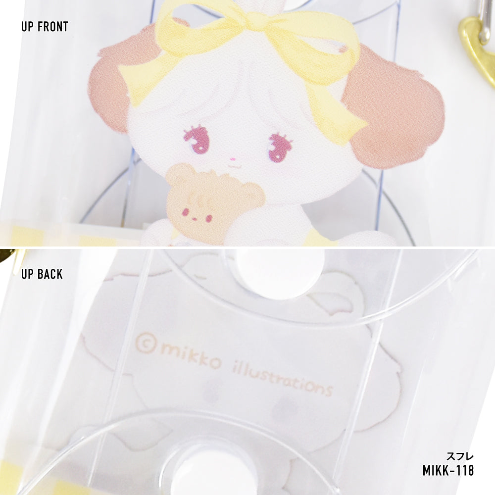 ランナー RUNNER mikko illustrations ミッコ クリアマルチケース SSサイズ カラビナ 小物入れ ワイヤレスイヤホン/airpods収納 通勤 通学 旅行 キャラクター グッズ （スフレ(MIKK-118)） スフレ(MIKK-118)