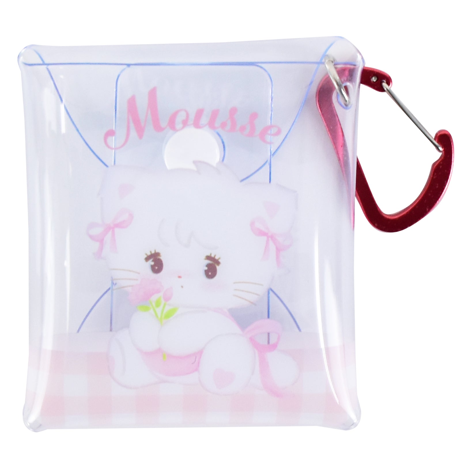 ランナー RUNNER mikko illustrations ミッコ クリアマルチケース SSサイズ カラビナ 小物入れ ワイヤレスイヤホン/airpods収納 通勤 通学 旅行 キャラクター グッズ （ムース(MIKK-115)） ムース(MIKK-115)