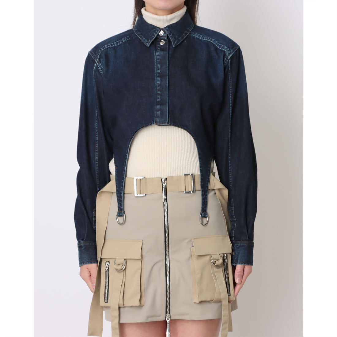 アクオド ACUOD Cropped Jean Shirt （Indigo） Indigo