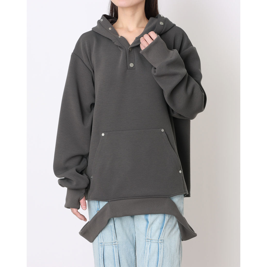 アクオド ACUOD pullover hood sweat shirt （チャコールグレー） チャコールグレー