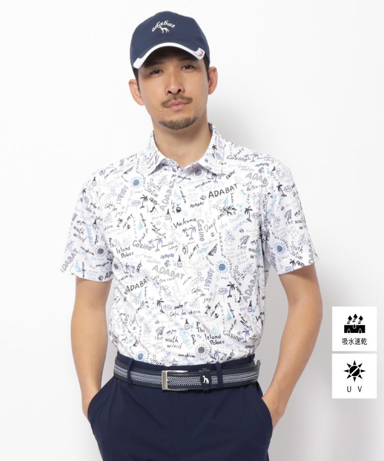 アダバット adabat サマーロゴデザイン 半袖ポロシャツ （ブルー(191)） ブルー(191)
