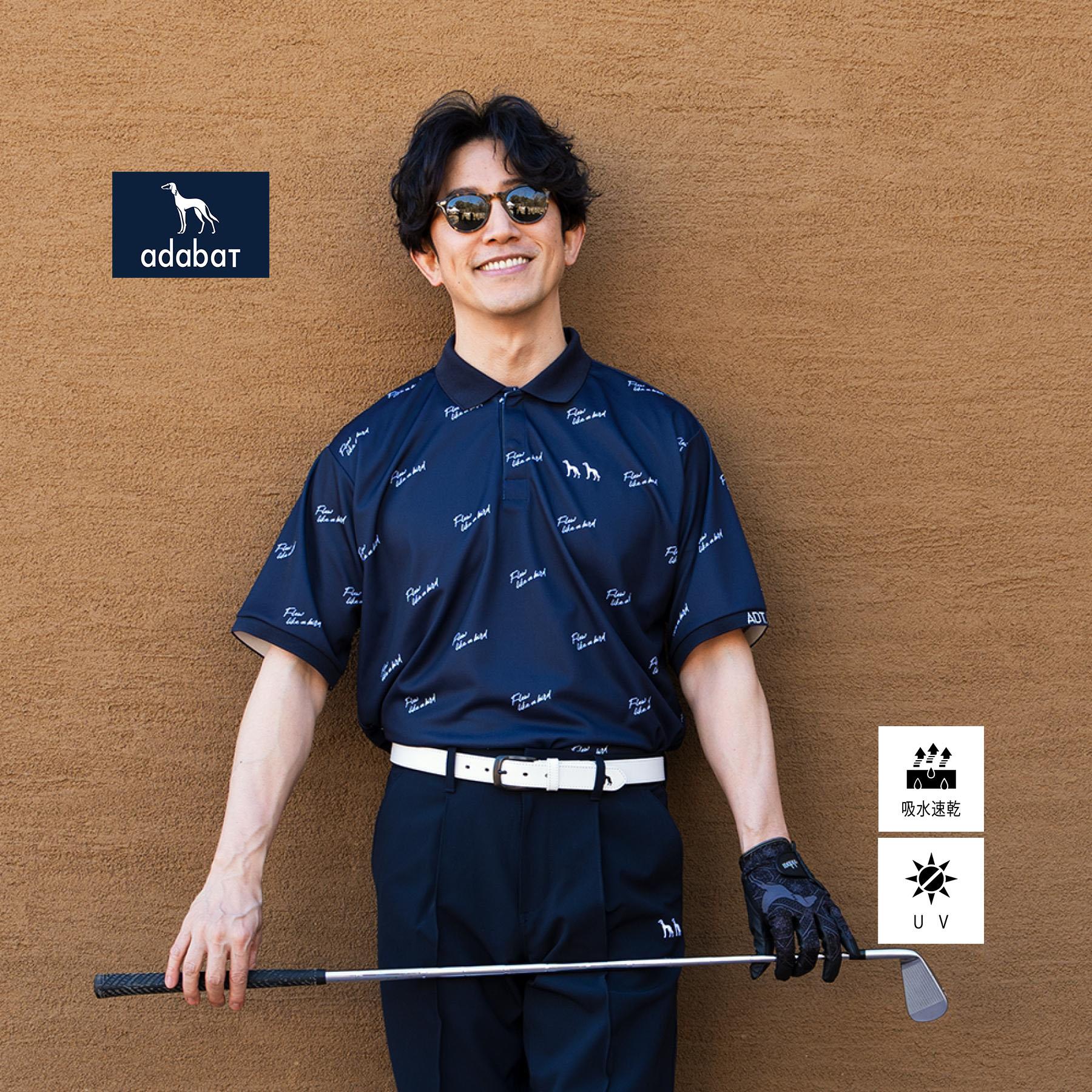 アダバット adabat 櫻井貴史×ADABAT NAVY 半袖ポロシャツ （ネイビー(194)） ネイビー(194)