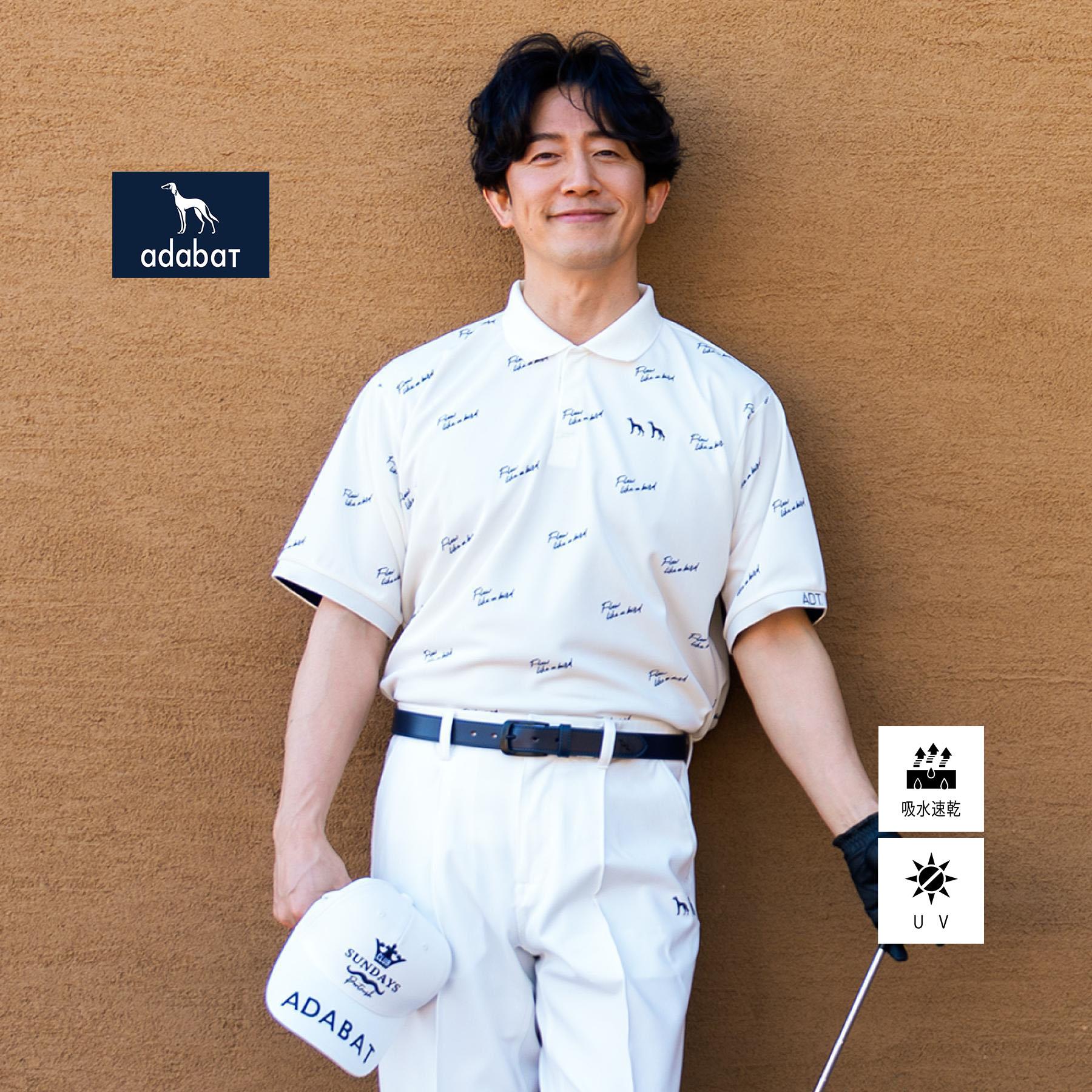 アダバット adabat 櫻井貴史×ADABAT NAVY 半袖ポロシャツ （ホワイト(101)） ホワイト(101)