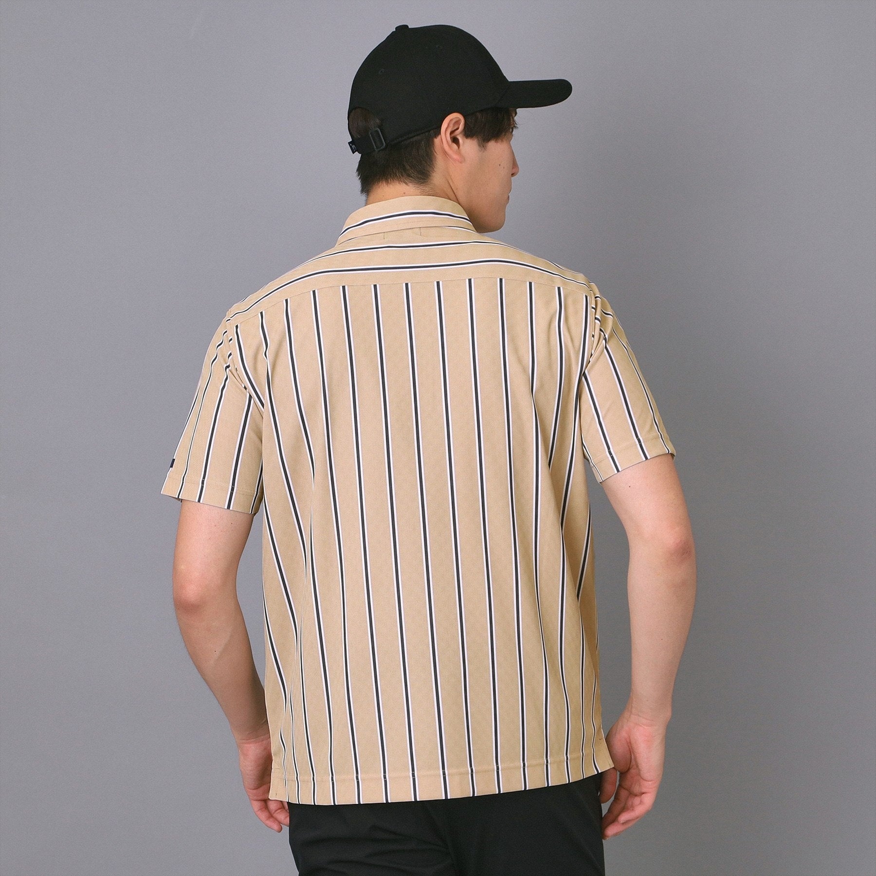 アダバット adabat 【新レーベル ADABAT NAVY】吸水速乾/UVカット ワインシャンブレーストライプポロシャツ （ネイビー(394)） ネイビー(394)