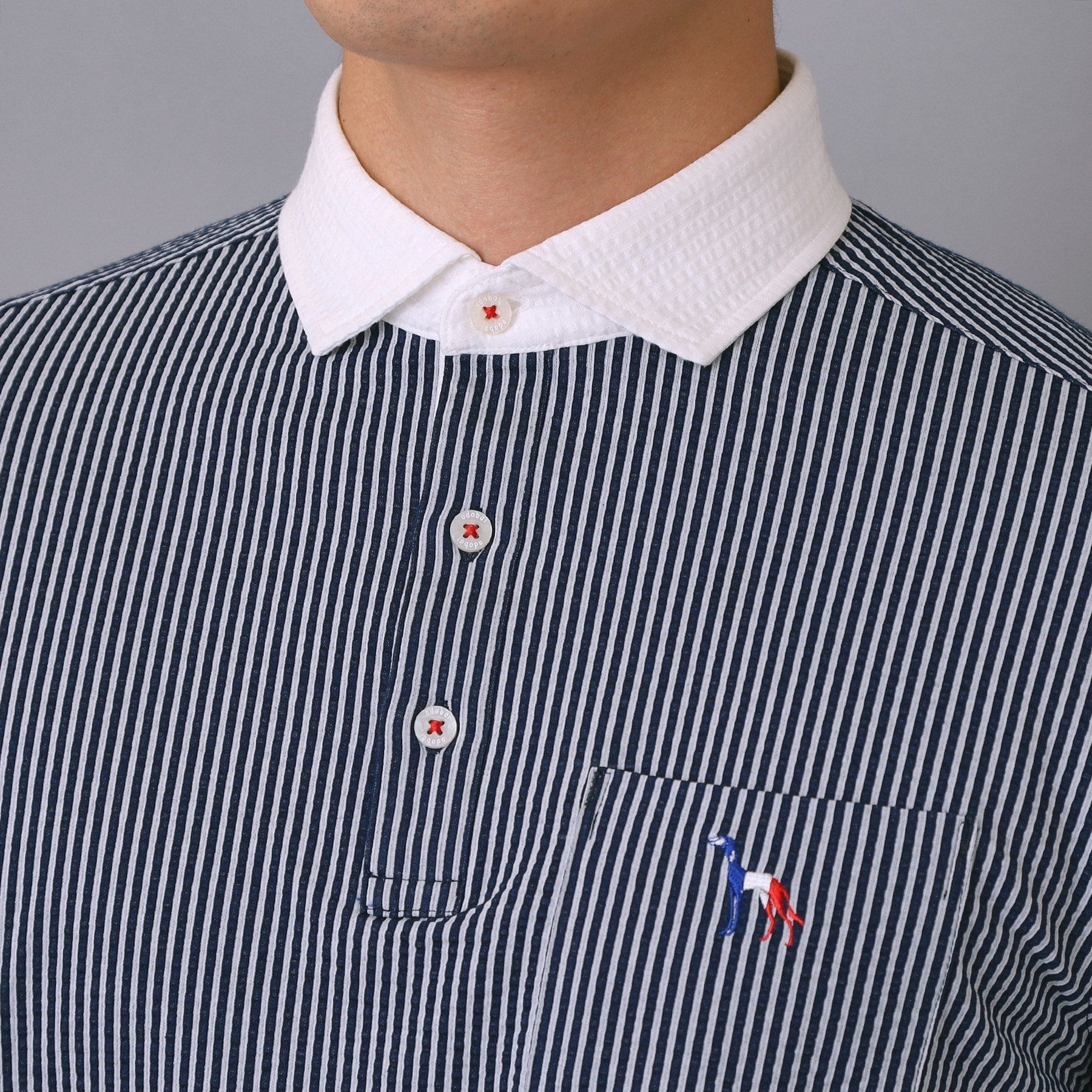 アダバット adabat 【新レーベル ADABAT NAVY】吸水速乾 サッカーストライプポロシャツ （ネイビー(094)） ネイビー(094)