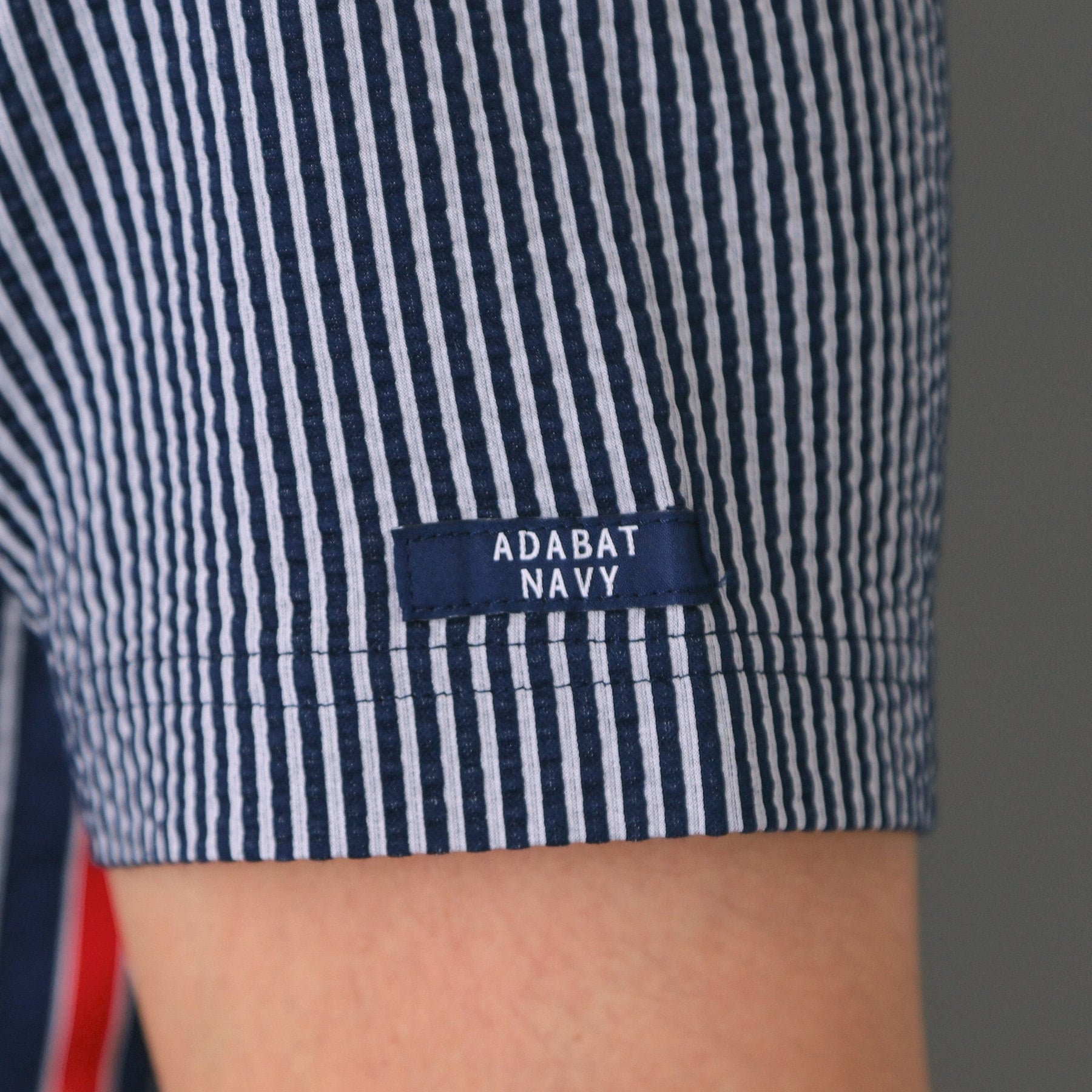 アダバット adabat 【新レーベル ADABAT NAVY】吸水速乾 サッカーストライプポロシャツ （ネイビー(094)） ネイビー(094)