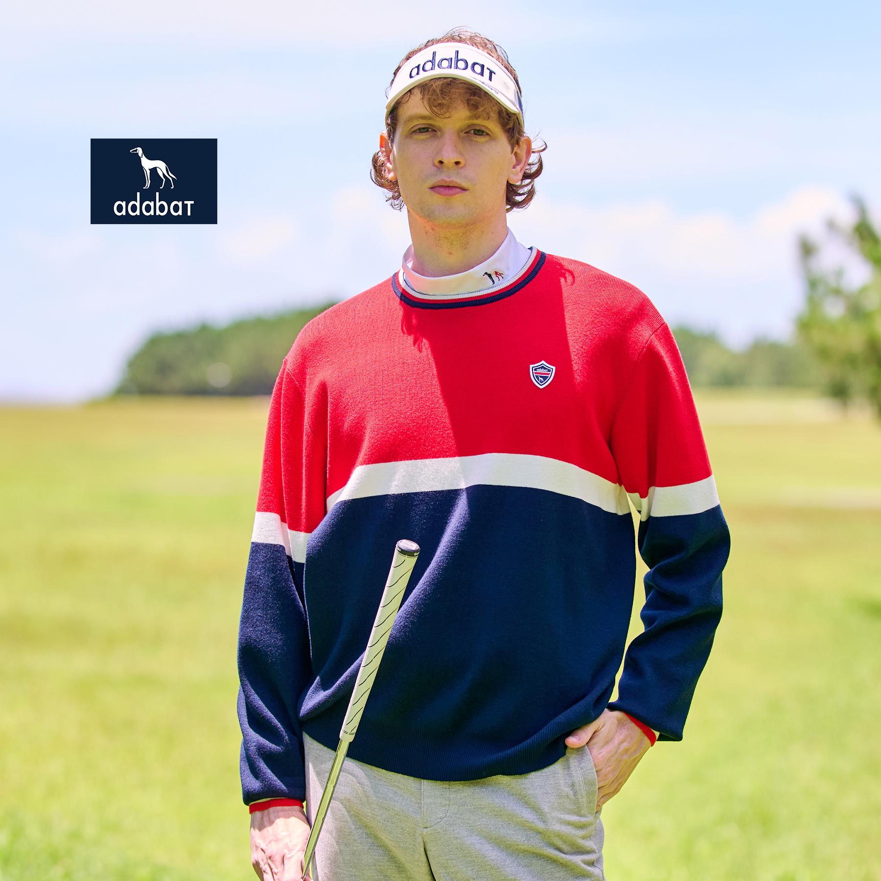 アダバット adabat 【新レーベル ADABAT NAVY】トリコロールクルーニット （レッド(062)） レッド(062)