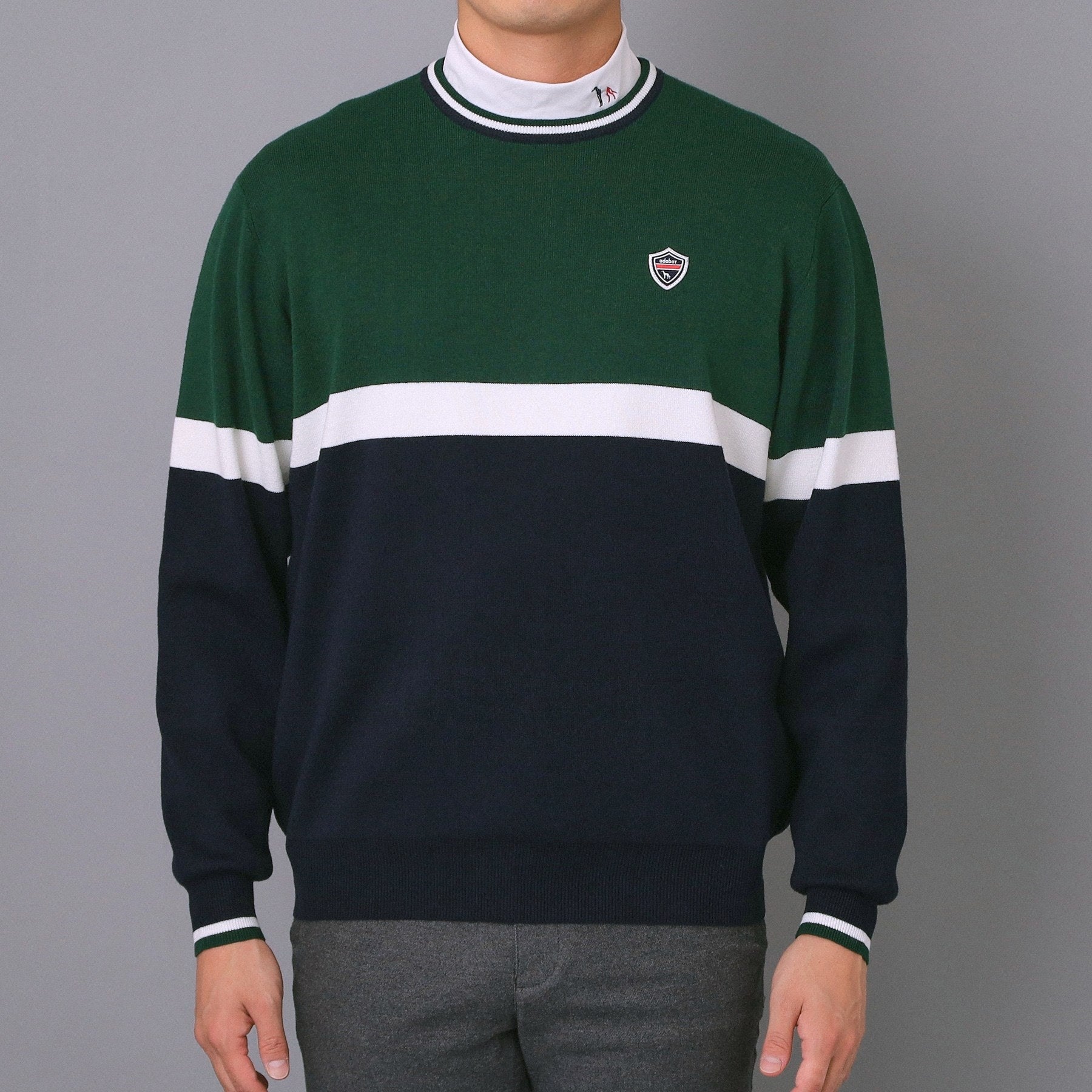 アダバット adabat 【新レーベル ADABAT NAVY】トリコロールクルーニット （レッド(062)） レッド(062)