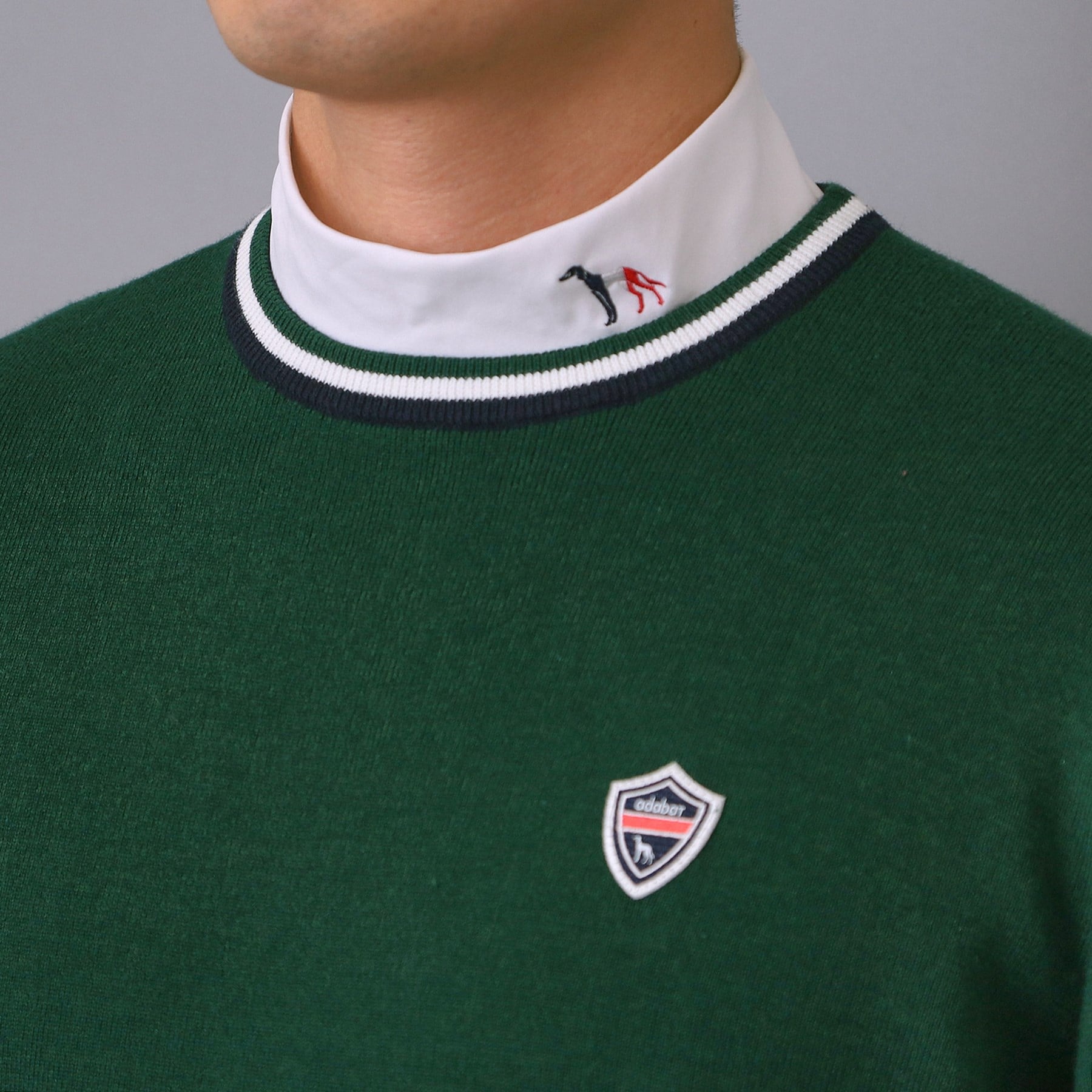 アダバット adabat 【新レーベル ADABAT NAVY】トリコロールクルーニット （レッド(062)） レッド(062)