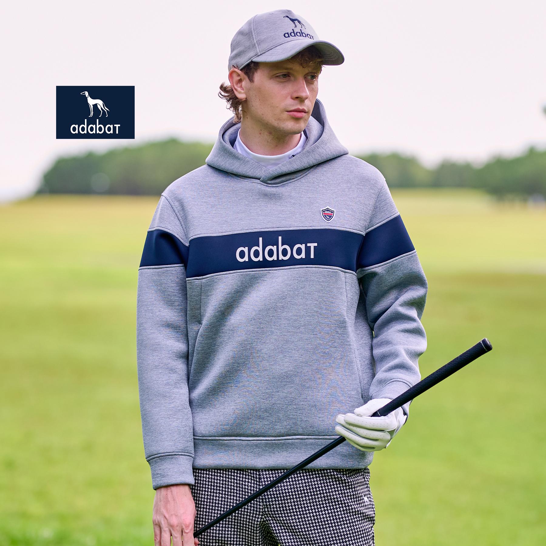 アダバット adabat 【新レーベル ADABAT NAVY】ブロッキングラインロゴフーディー （グレー(012)） グレー(012)