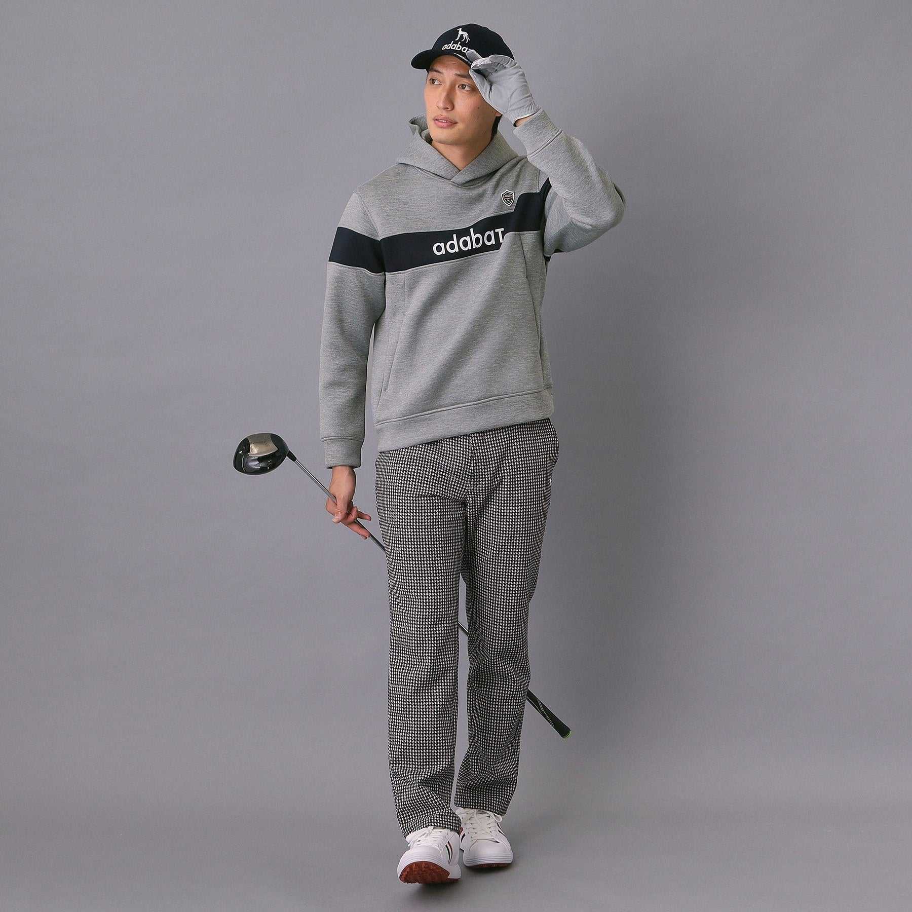 アダバット adabat 【新レーベル ADABAT NAVY】ブロッキングラインロゴフーディー （グレー(012)） グレー(012)