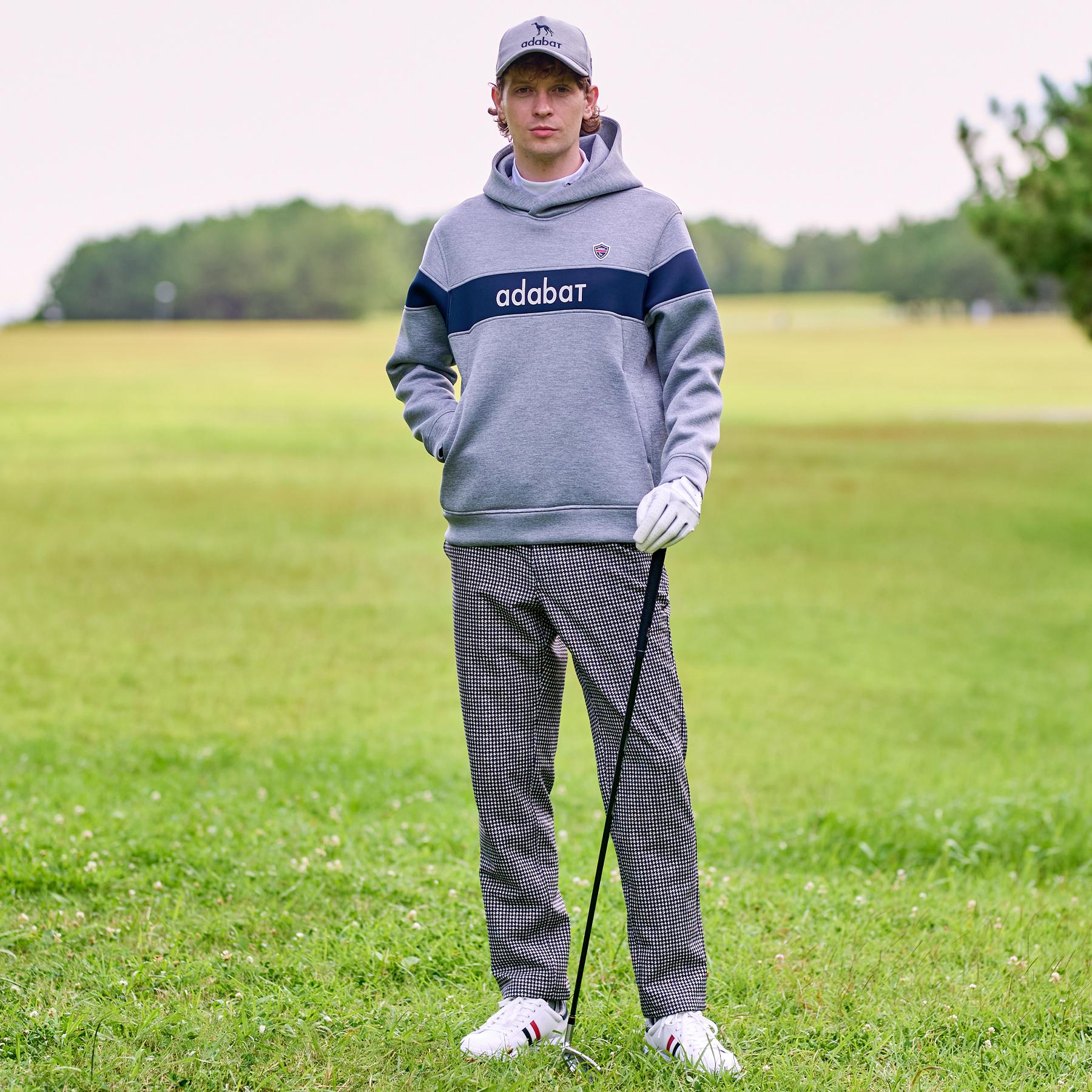 アダバット adabat 【新レーベル ADABAT NAVY】ブロッキングラインロゴフーディー （グレー(012)） グレー(012)