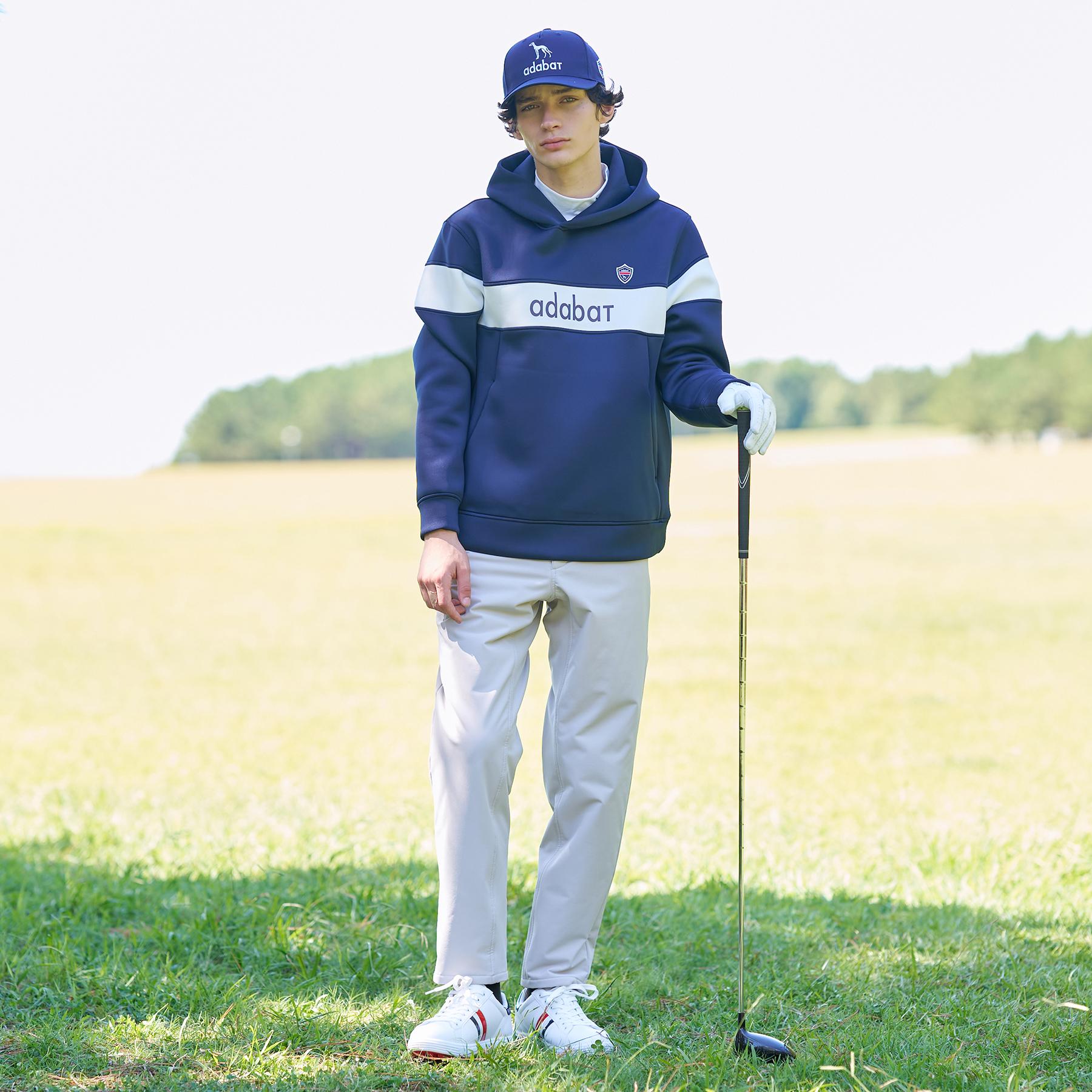 アダバット adabat 【新レーベル ADABAT NAVY】ブロッキングラインロゴフーディー （グレー(012)） グレー(012)