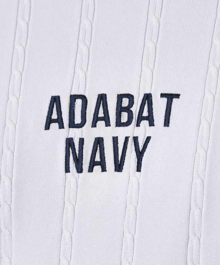 アダバット adabat ◆【ADABAT NAVY】ケーブルストライプクルーニット （ブルー(091)） ブルー(091)