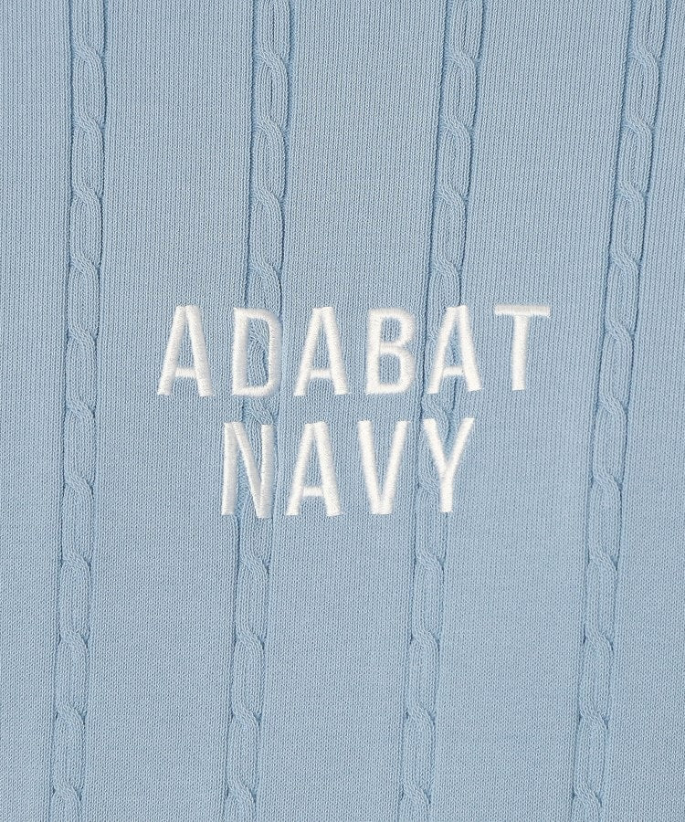 アダバット adabat ◆【ADABAT NAVY】ケーブルストライプクルーニット （ブルー(091)） ブルー(091)