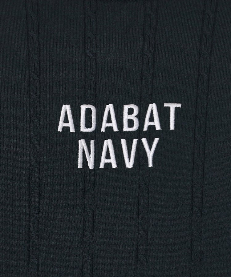 アダバット adabat ◆【ADABAT NAVY】ケーブルストライプクルーニット （ブルー(091)） ブルー(091)