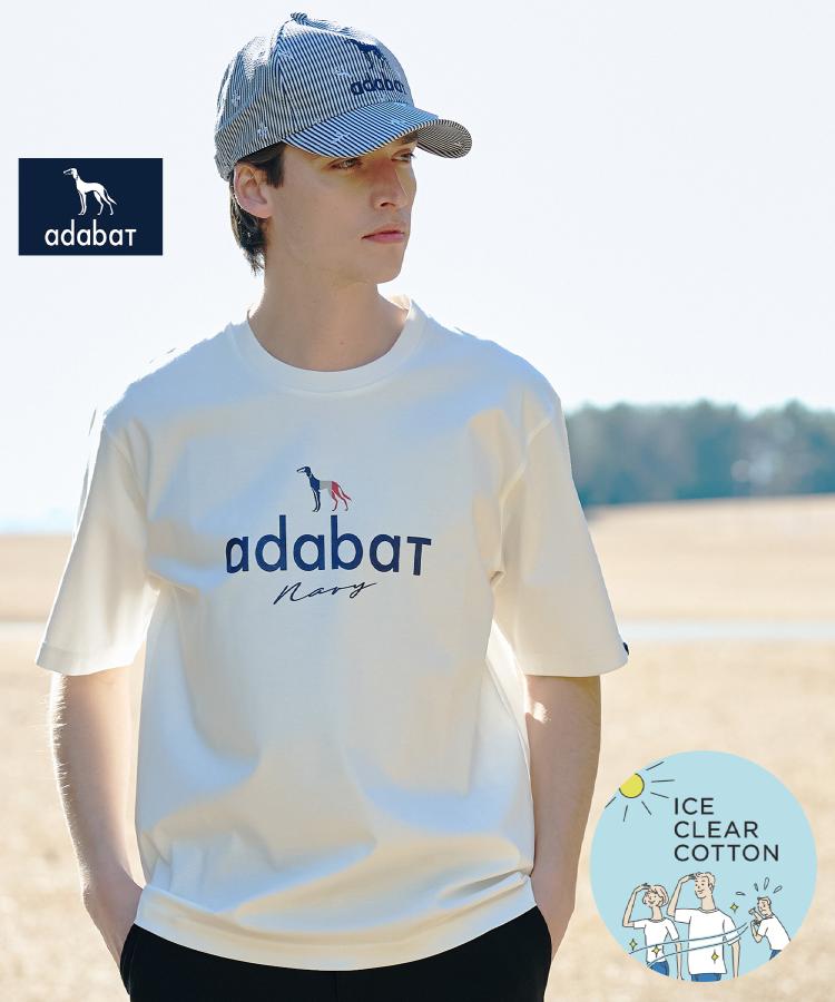 アダバット adabat 【ADABAT NAVY】アイスクリアコットン半袖ロゴT （ホワイト(001)） ホワイト(001)