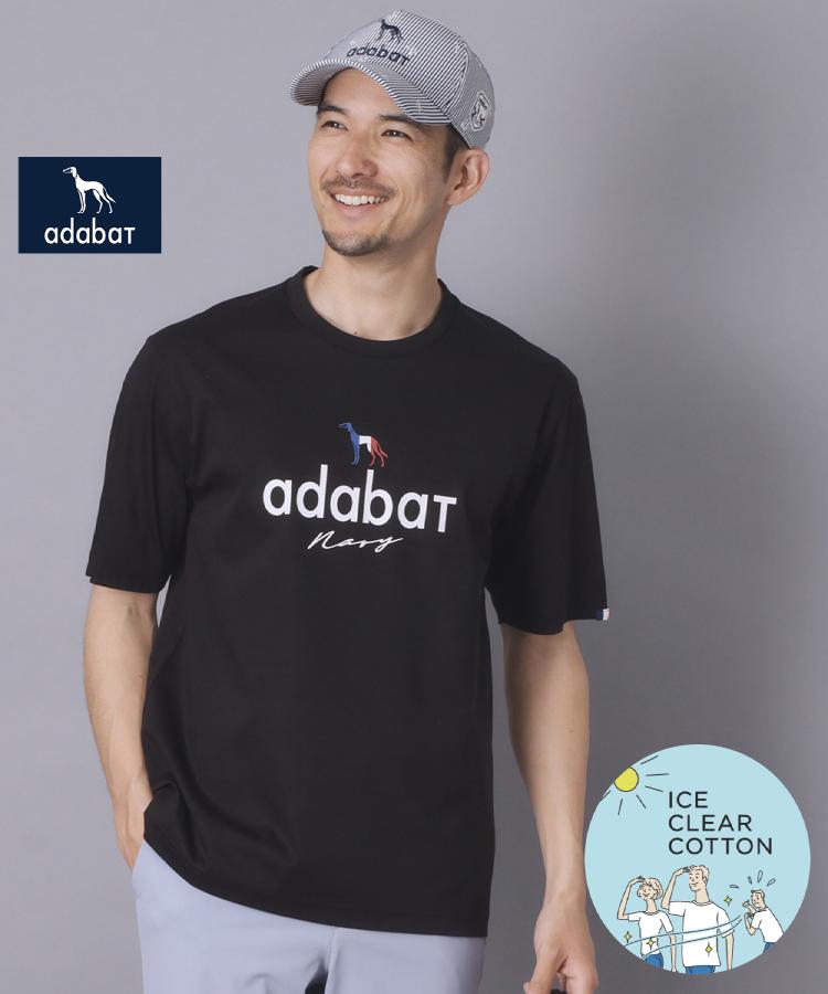 アダバット adabat 【ADABAT NAVY】アイスクリアコットン半袖ロゴT （ブラック(019)） ブラック(019)