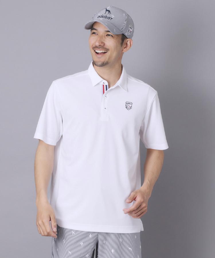 アダバット adabat 【ADABAT NAVY】シャダンカノコエンブレム半袖ポロシャツ （ホワイト(001)） ホワイト(001)
