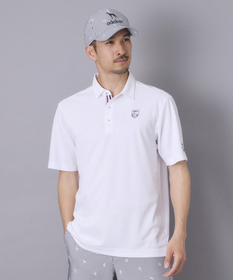 アダバット adabat 【ADABAT NAVY】シャダンカノコエンブレム半袖ポロシャツ （ホワイト(001)） ホワイト(001)