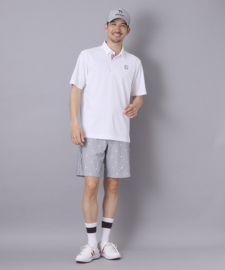 アダバット adabat 【ADABAT NAVY】シャダンカノコエンブレム半袖ポロシャツ （ホワイト(001)） ホワイト(001)