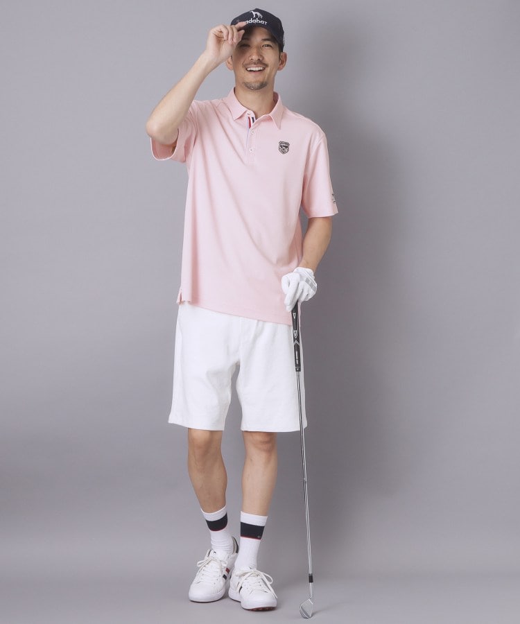 アダバット adabat 【ADABAT NAVY】シャダンカノコエンブレム半袖ポロシャツ （ホワイト(001)） ホワイト(001)