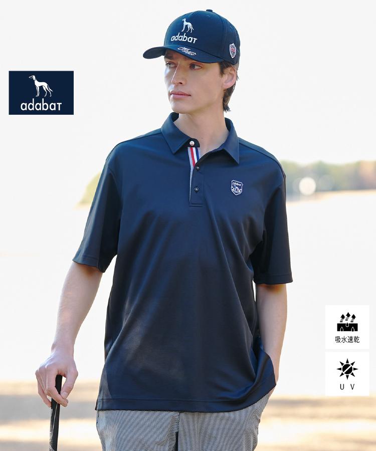 アダバット adabat 【ADABAT NAVY】シャダンカノコエンブレム半袖ポロシャツ （ホワイト(001)） ホワイト(001)