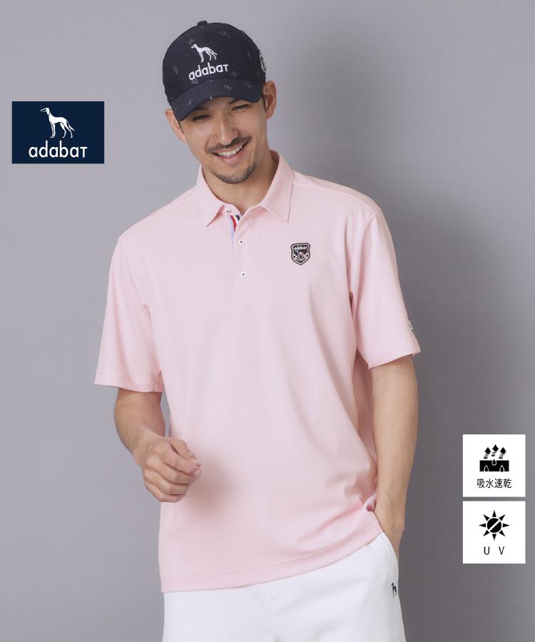 アダバット adabat 【ADABAT NAVY】シャダンカノコエンブレム半袖ポロシャツ （ピンク(071)） ピンク(071)
