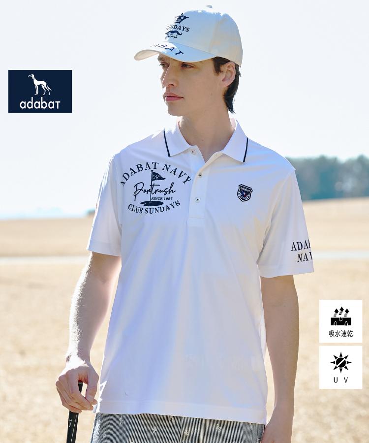 アダバット adabat 【ADABAT NAVY】カノコグラフィックロゴ半袖ポロシャツ （ホワイト(101)） ホワイト(101)