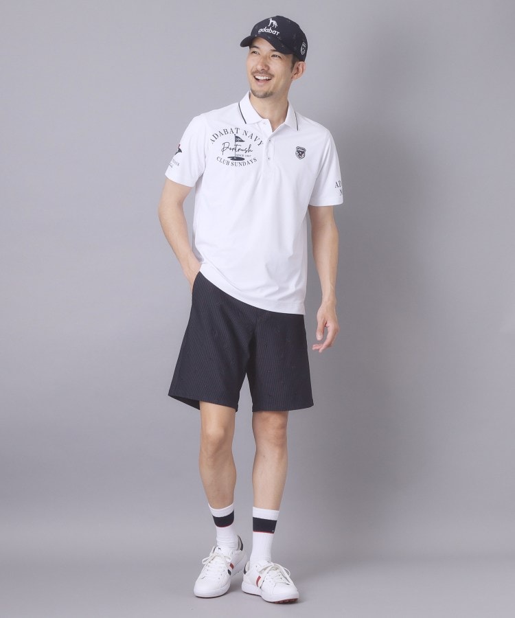 アダバット adabat 【ADABAT NAVY】カノコグラフィックロゴ半袖ポロシャツ （ホワイト(101)） ホワイト(101)