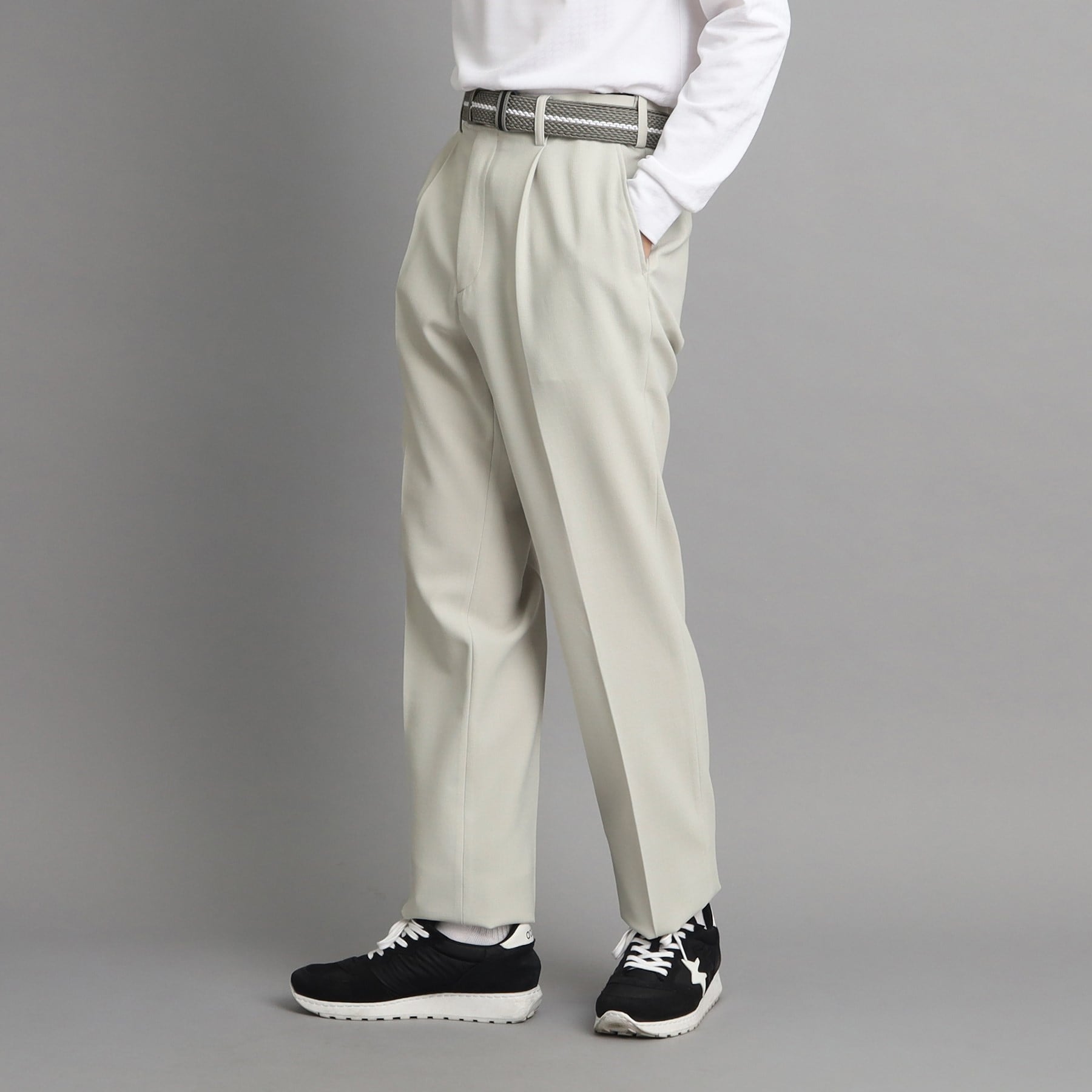アダバット adabat ウエストストレッチ 1タック スラックスパンツ