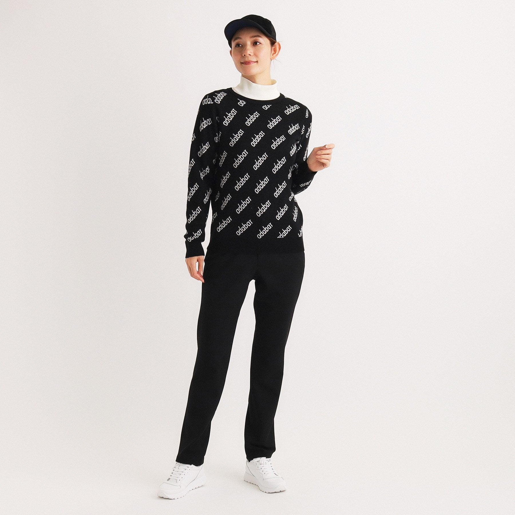 アダバット adabat ストレート ストレッチパンツ （ブラック(019)） ブラック(019)