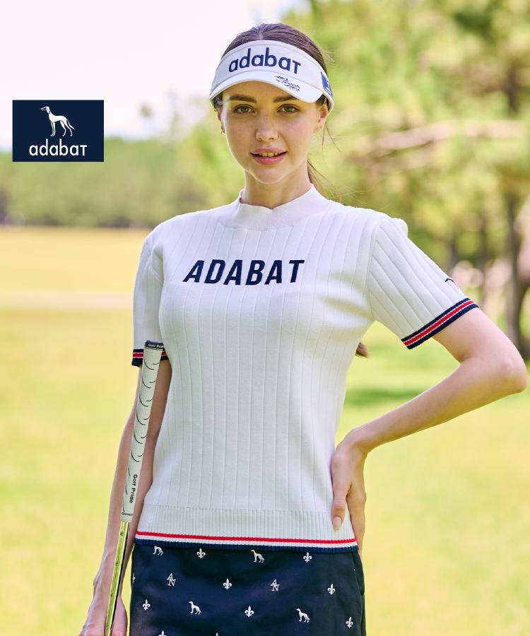 アダバット adabat 【ADABAT NAVY】フロントロゴワイドリブモックニット （ホワイト(002)） ホワイト(002)