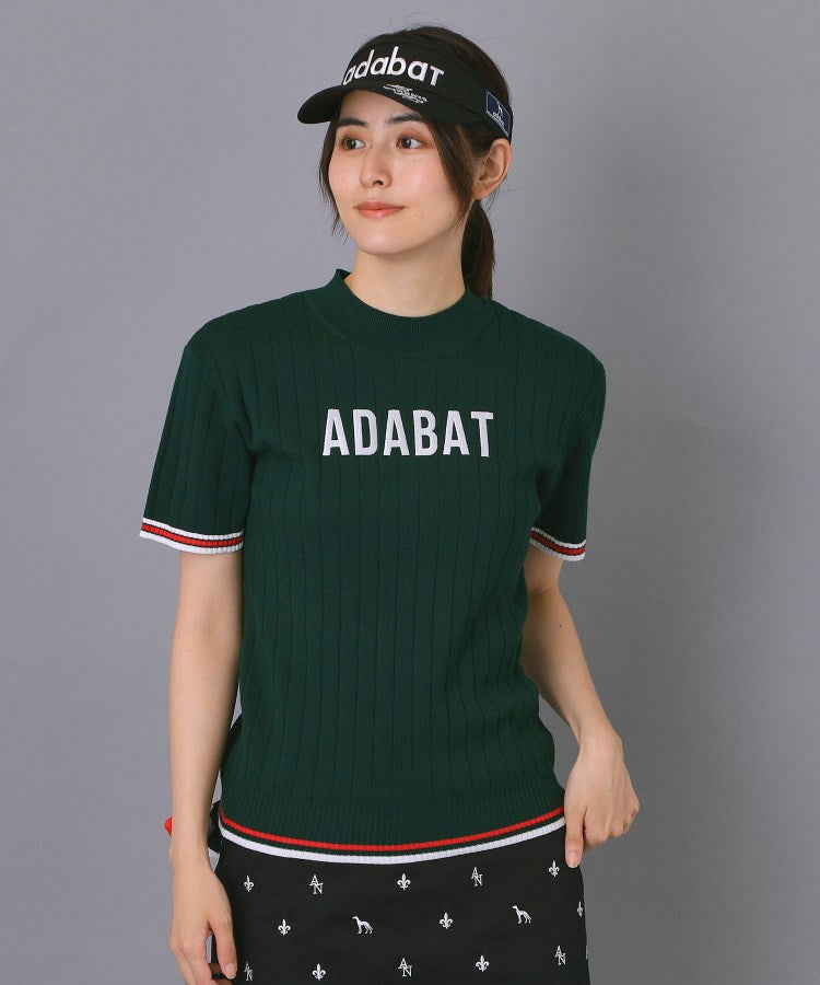 アダバット adabat 【ADABAT NAVY】フロントロゴワイドリブモックニット （ホワイト(002)） ホワイト(002)