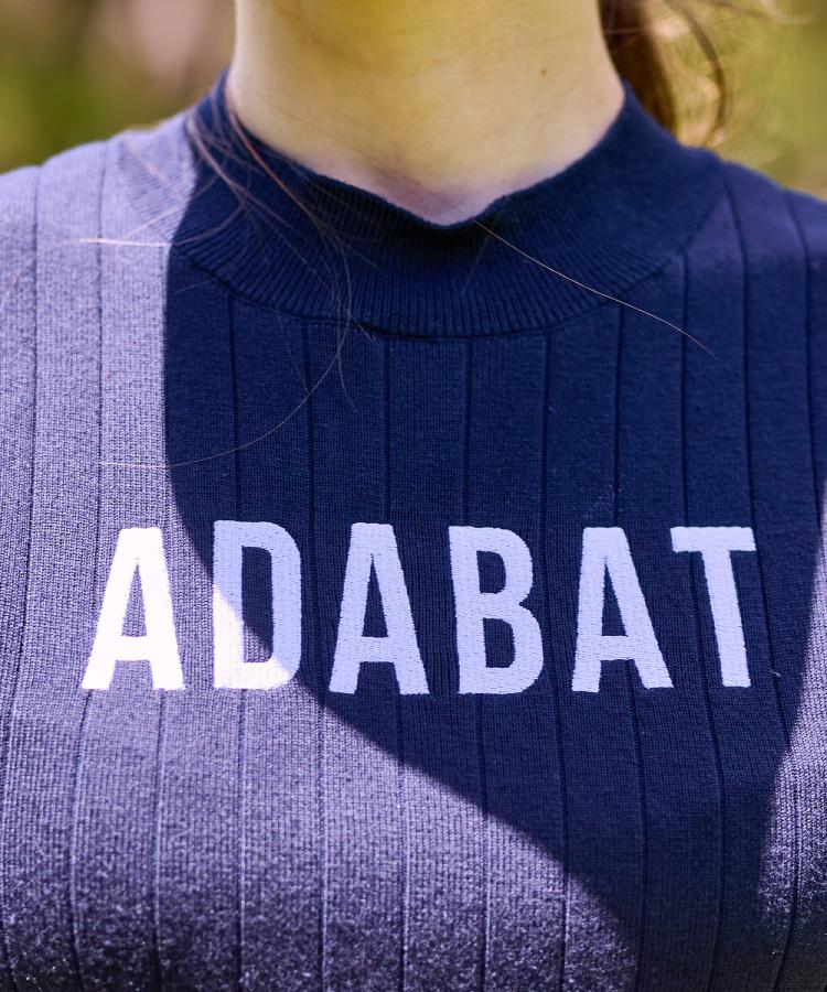 アダバット adabat 【ADABAT NAVY】フロントロゴワイドリブモックニット （ホワイト(002)） ホワイト(002)