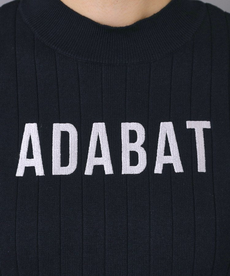 アダバット adabat 【ADABAT NAVY】フロントロゴワイドリブモックニット （ホワイト(002)） ホワイト(002)