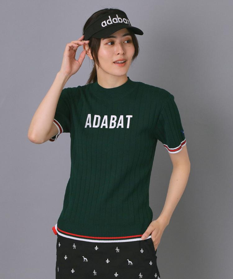 アダバット adabat 【ADABAT NAVY】フロントロゴワイドリブモックニット （ホワイト(002)） ホワイト(002)