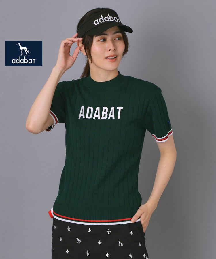 アダバット adabat 【ADABAT NAVY】フロントロゴワイドリブモックニット （グリーン(022)） グリーン(022)