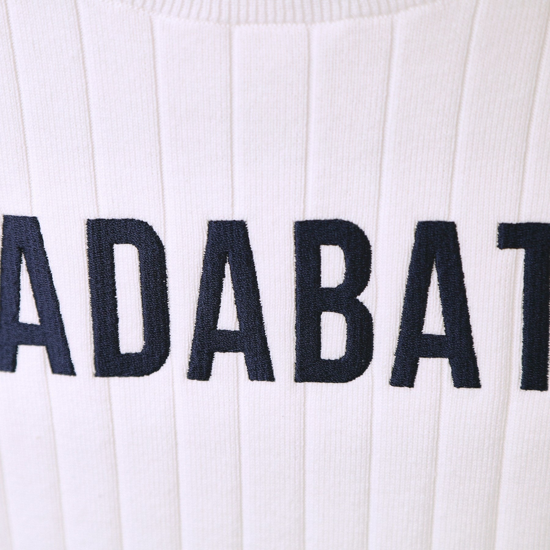 アダバット adabat 【ADABAT NAVY】フロントロゴワイドリブモックニット （ホワイト(002)） ホワイト(002)