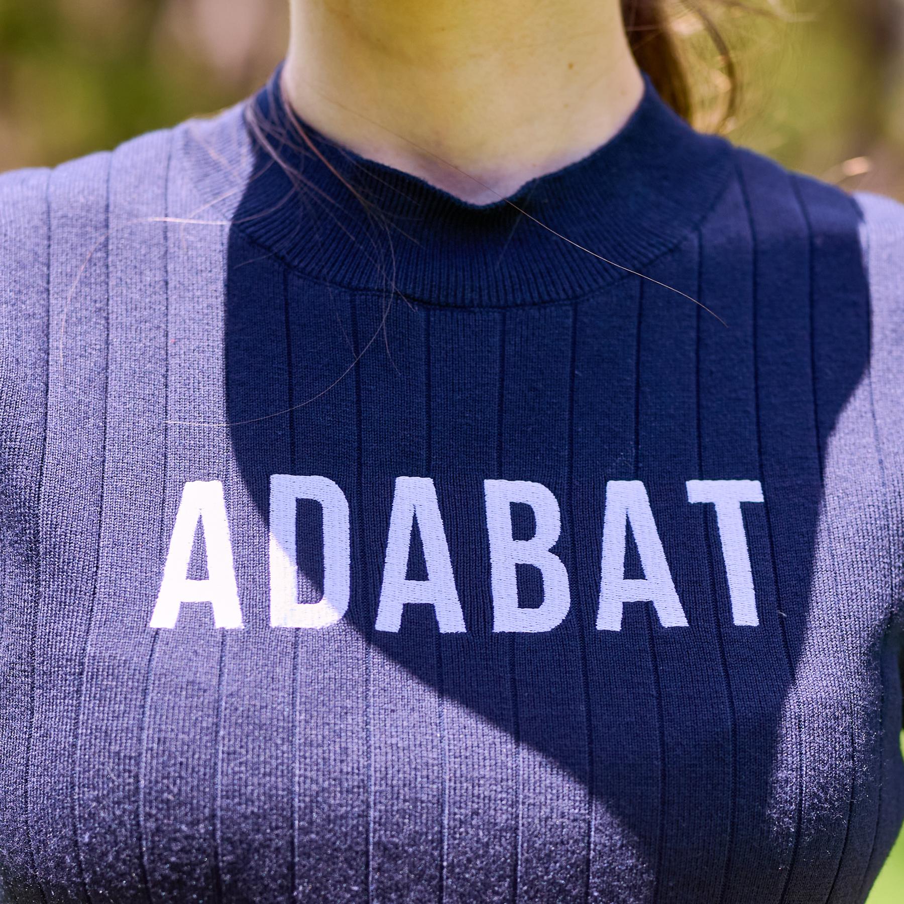 アダバット adabat 【ADABAT NAVY】フロントロゴワイドリブモックニット （ホワイト(002)） ホワイト(002)