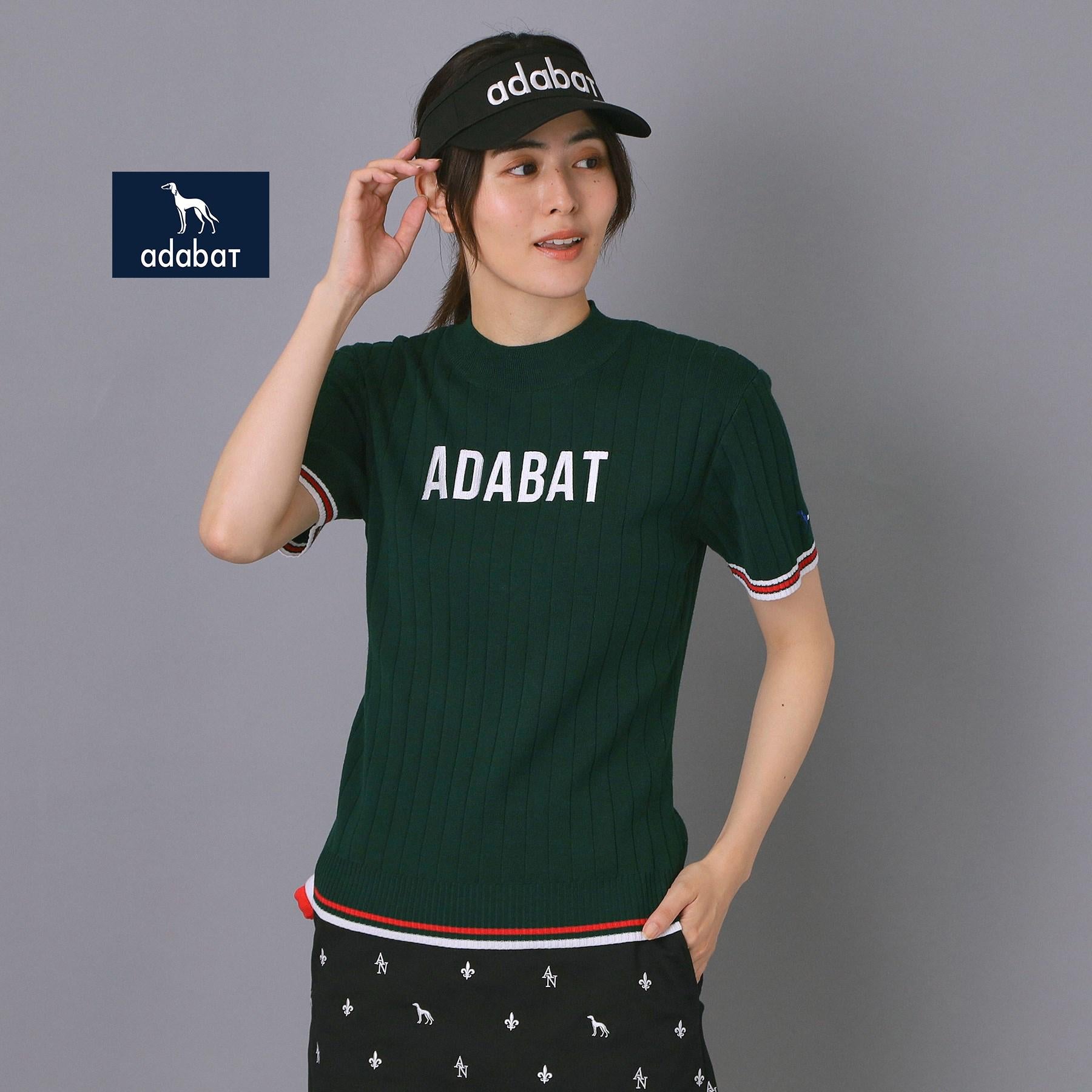 アダバット adabat 【ADABAT NAVY】フロントロゴワイドリブモックニット （グリーン(022)） グリーン(022)