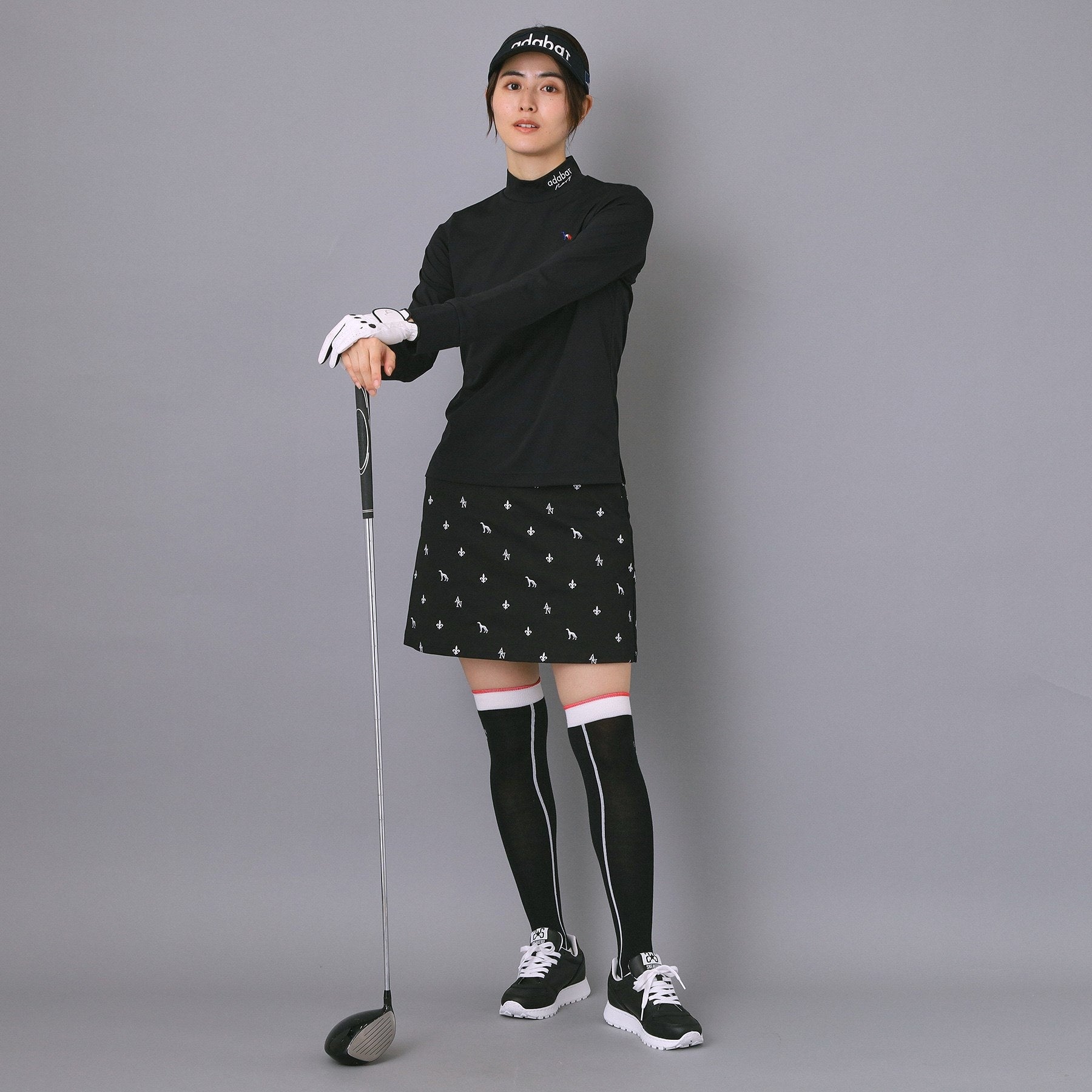 アダバット adabat 【ADABAT NAVY】インナー長袖モックネックT （ブラック(019)） ブラック(019)