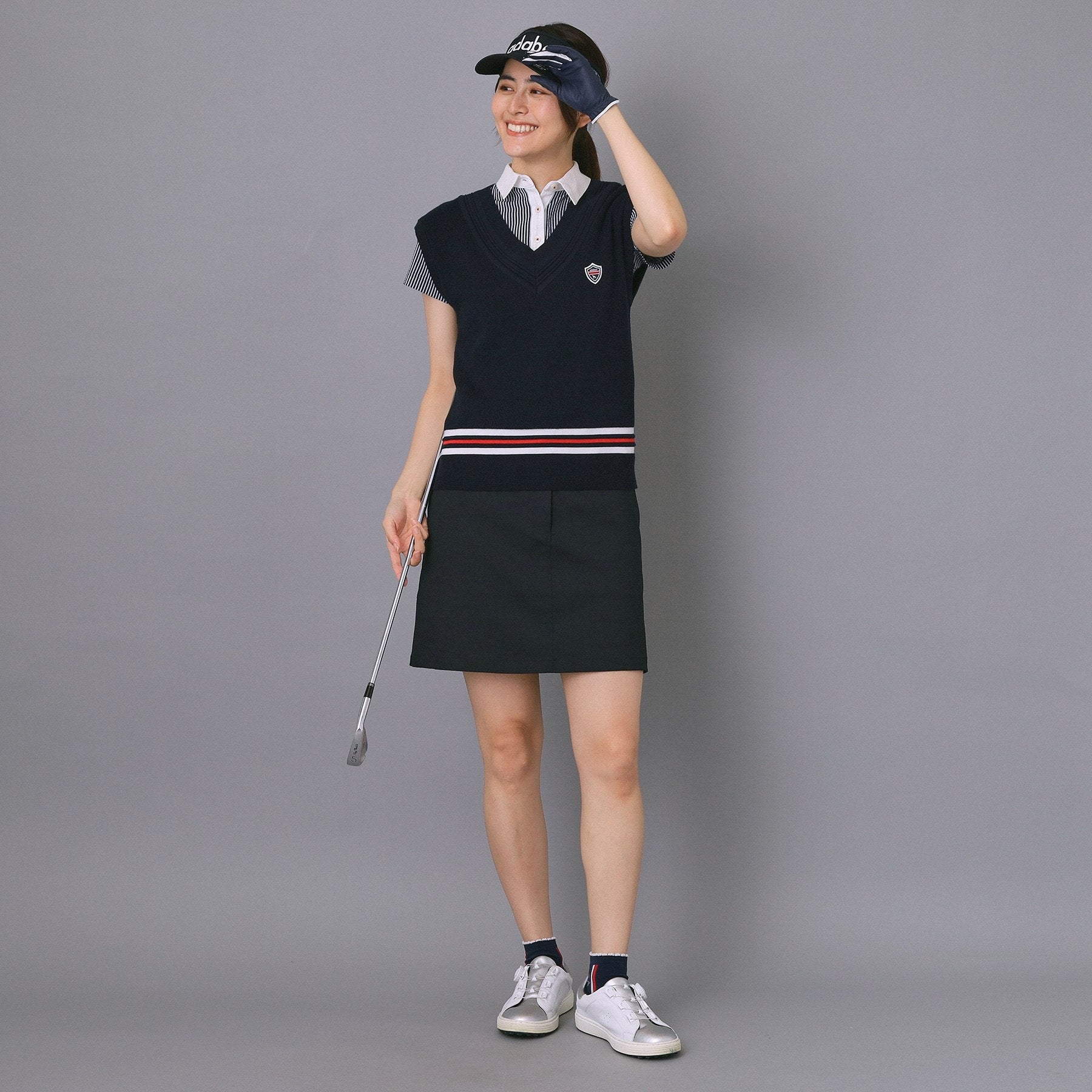 アダバット adabat 【ADABAT NAVY】オフショルダーチルデンベスト （ネイビー(094)） ネイビー(094)