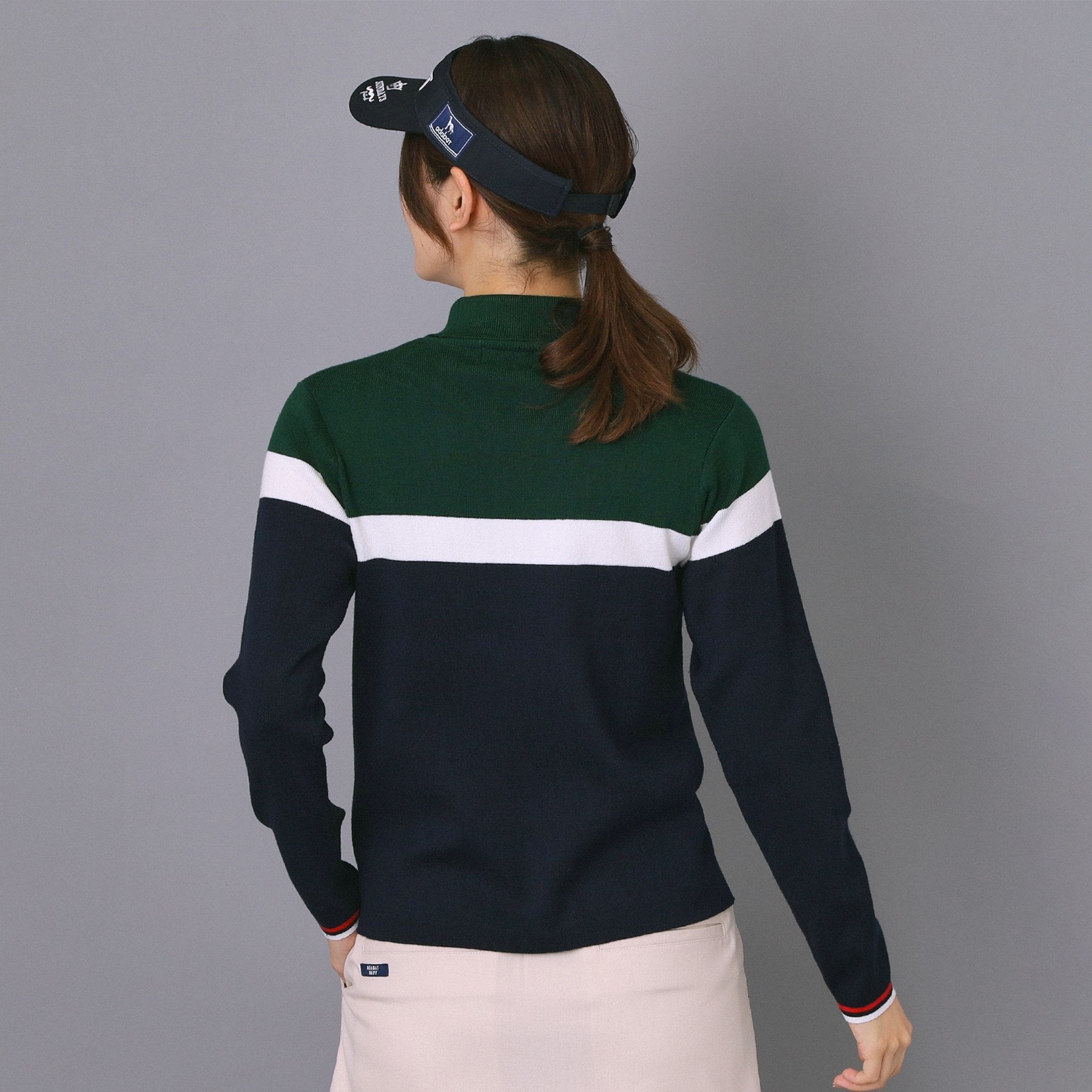 アダバット adabat 【ADABAT NAVY】トリコロールスプリットカラーニット （レッド(062)） レッド(062)