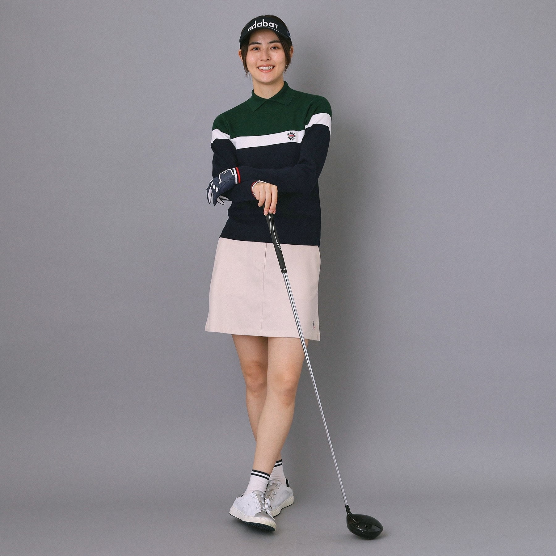 アダバット adabat 【ADABAT NAVY】トリコロールスプリットカラーニット （レッド(062)） レッド(062)