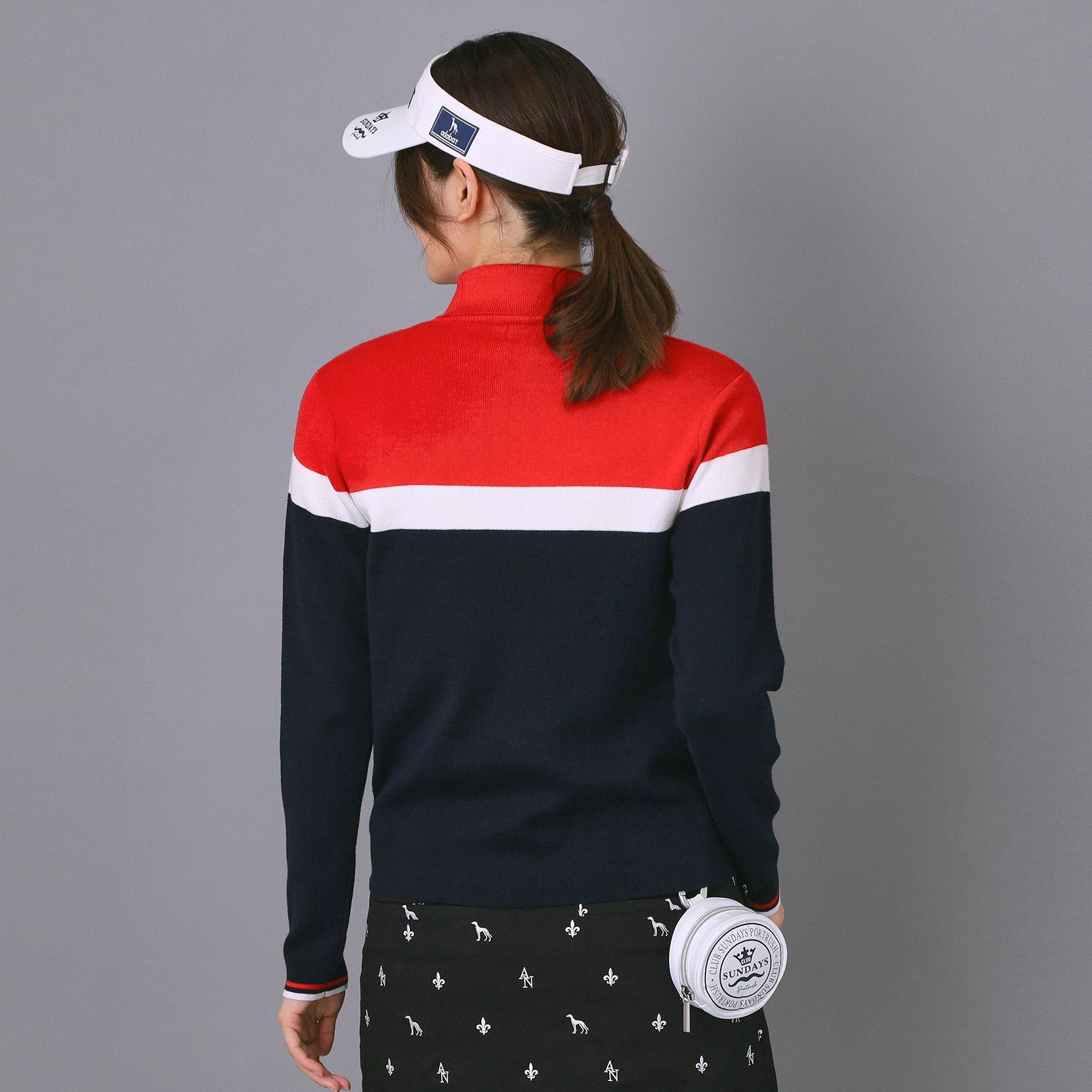 アダバット adabat 【ADABAT NAVY】トリコロールスプリットカラーニット （レッド(062)） レッド(062)