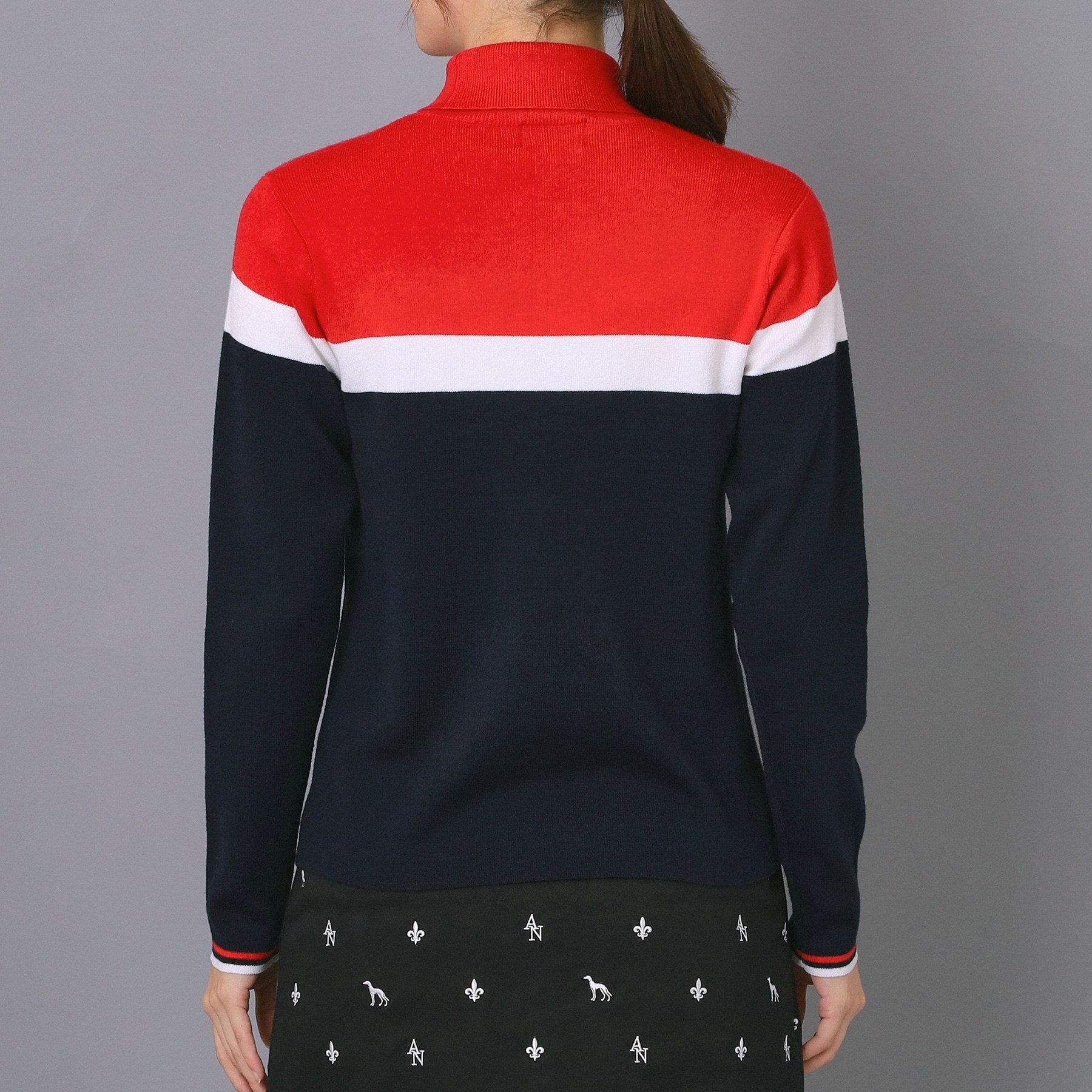 アダバット adabat 【ADABAT NAVY】トリコロールスプリットカラーニット （レッド(062)） レッド(062)