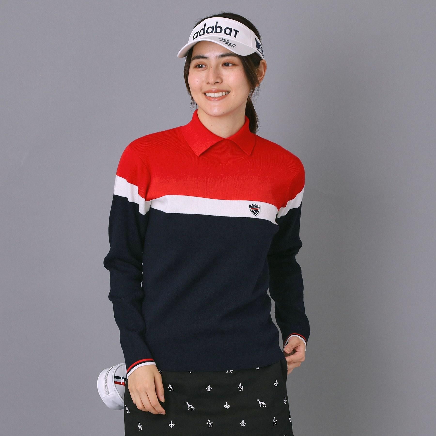 アダバット adabat 【ADABAT NAVY】トリコロールスプリットカラーニット （レッド(062)） レッド(062)