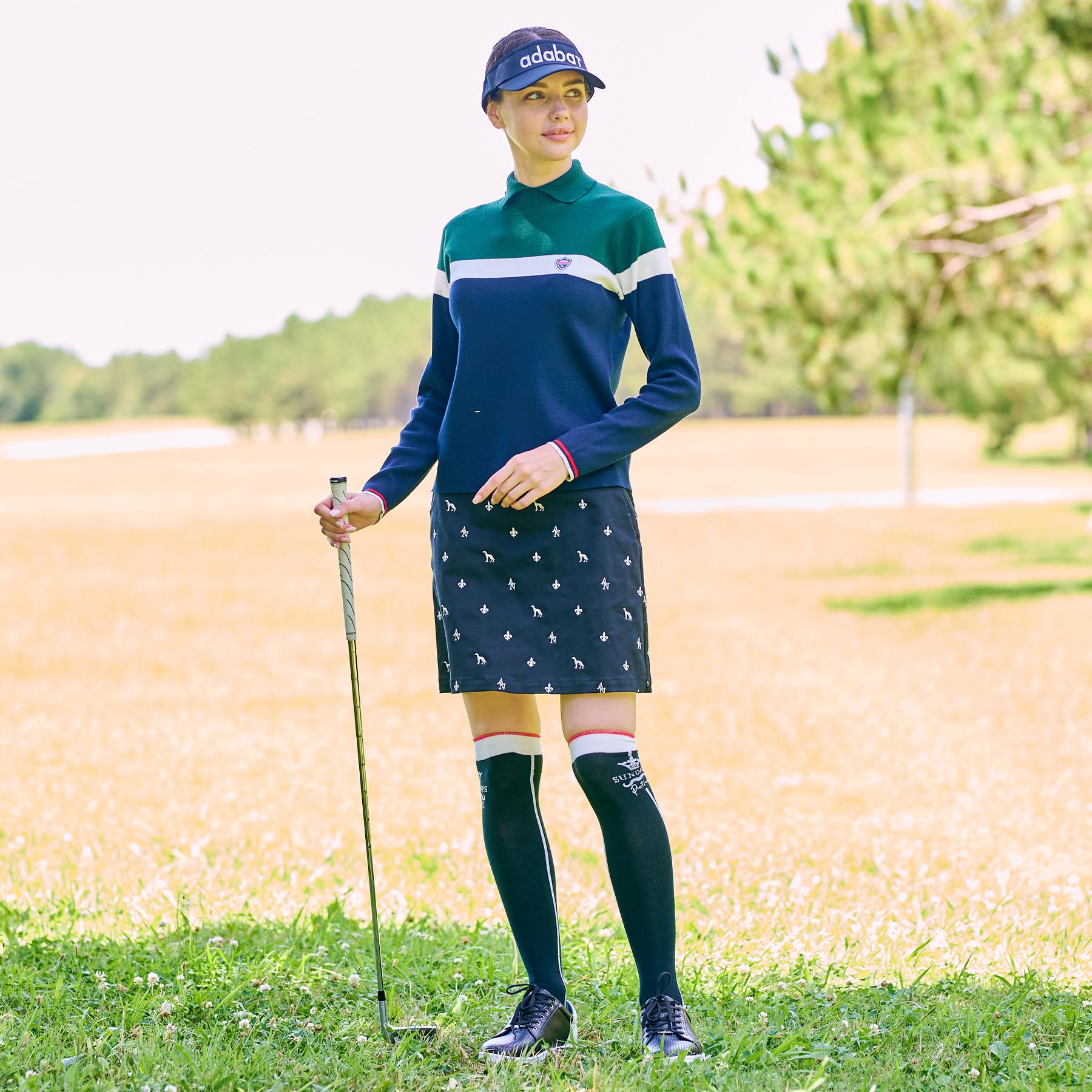 アダバット adabat 【ADABAT NAVY】トリコロールスプリットカラーニット （レッド(062)） レッド(062)