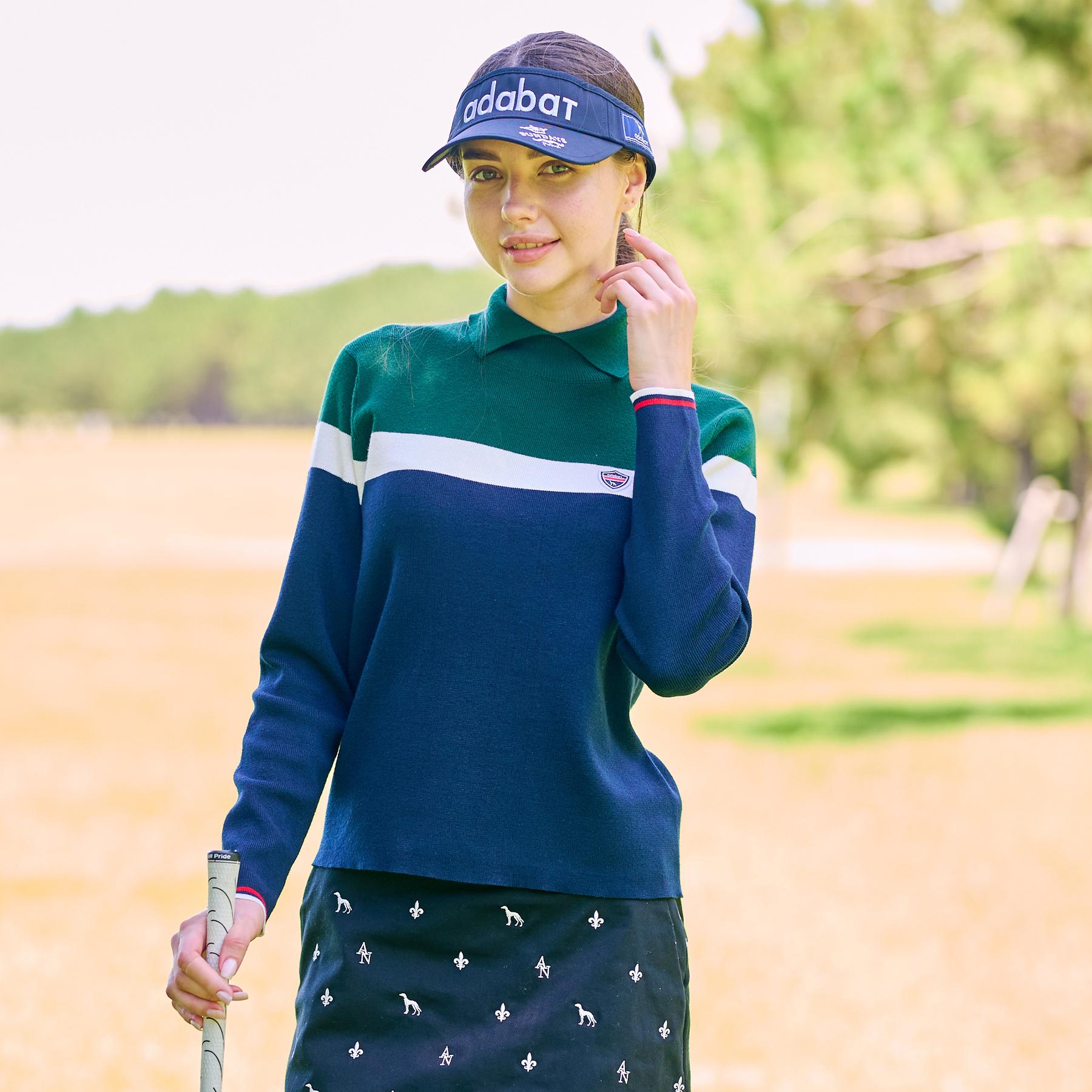 アダバット adabat 【ADABAT NAVY】トリコロールスプリットカラーニット （レッド(062)） レッド(062)
